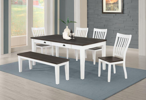 Kingman 6-piece Rectangular Dining Set Espresso and White image