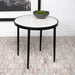 Kofi Round Marble Top Side Table White and Black image