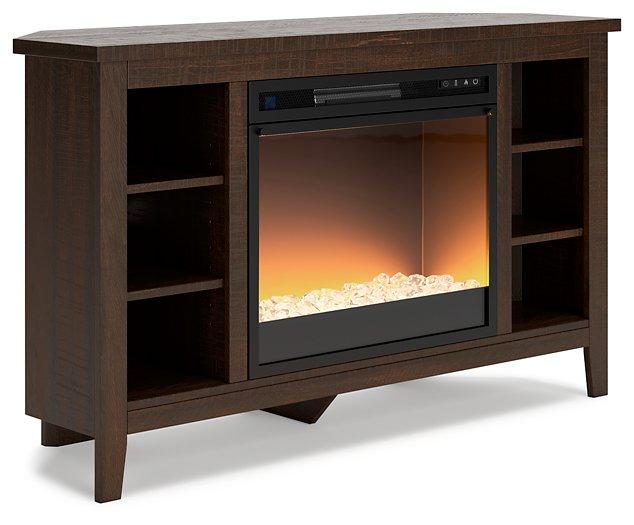 Camiburg Corner TV Stand with Electric Fireplace