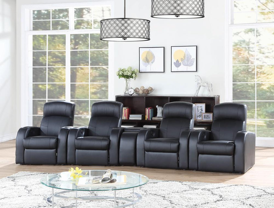 Cyrus Home Theater Upholstered Recliner Black