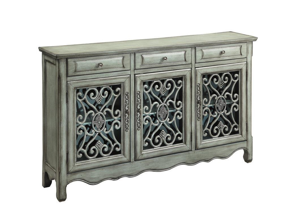 Madeline 3-door Accent Cabinet Antique Green