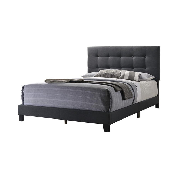 Mapes Tufted Upholstered Queen Bed Charcoal