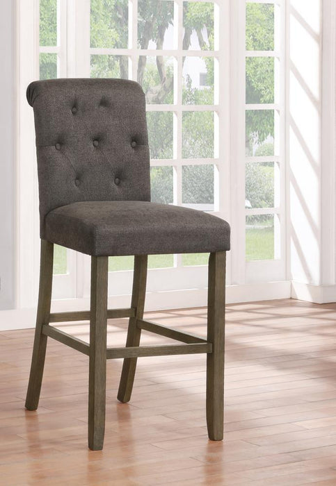 Balboa Tufted Back Bar Stools Grey and Rustic Brown (Set of 2)