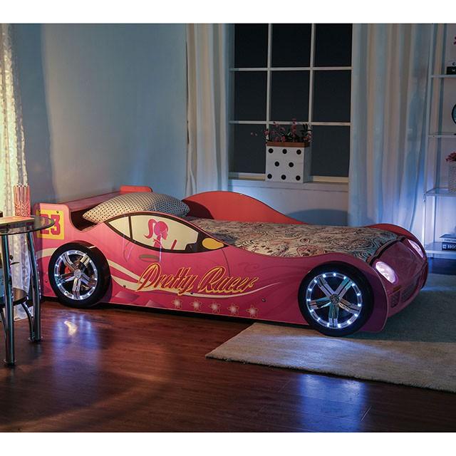 PRETTY GIRL CAR BED Twin Bed, Pink