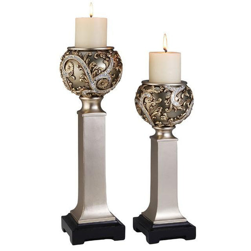 Estelle Champagne Silver Candle Holder Set (4/CTN) image