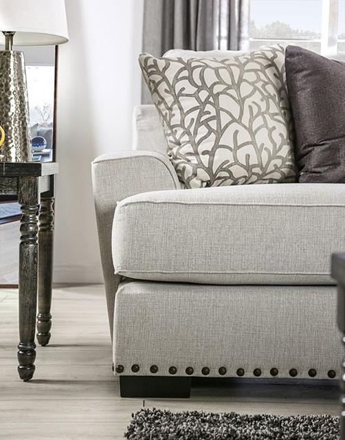 PICOTEE Loveseat, Light Gray/Black