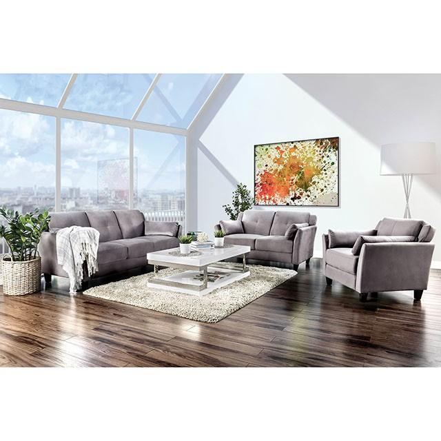 YSABEL Warm Gray Love Seat, Warm Gray (K/D)